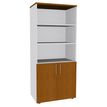2012348123608-Bibliothèque IDRA/DUAL  avec 2 portes basses - L80 x H180 x P47 - Corps blanc - Portes et dessus imita--0