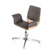 Chaise SPERA - siège pivotant - structure bois recouvert de tissu gris