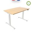 3760350281081-Bureau électrique UGO - L140x80cm - pieds blancs - plateau imitation chêne Stone--2