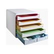 9002493312913-Exacompta Black Office - Module de classement 6 tiroirs - blanc/arlequin-Angle gauche-3