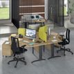 3253310150942-Bureau symétrique 120° IDRA - L185 cm - Pieds blanc - plateau imitation Chêne clair--1