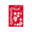 4028245660434-MEYCO - Pochoir artisanal - lierre et raisins - 21 x 31 cm - rouge transparent - plastique-Avant-0