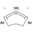 3253310150300-Bureau symétrique 120° IDRA - L185 cm - Pieds aluminium - plateau imitation Erable--3