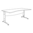 3253310150355-Bureau double vague symétrique IDRA - L180 cm - Pieds anthracite - plateau imitation Erable--2