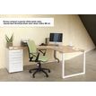 3483600495754-Bureau compact à droite SUNDAY - 160 cm - Pieds trapèze - Blanc--3