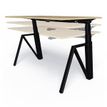 3760350280503-Bureau THEODORE  L140 - pieds blanc - plateau imitation chêne--2