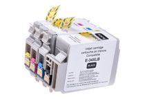 Cartouche compatible Epson 34XL Balle de golf - pack de 4 - noir, cyan, magenta, jaune - Uprint