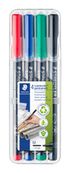 STAEDTLER LUMOCOLOR 317 - Pack de 4 marqueurs permanents - pointe moyenne - couleurs assorties