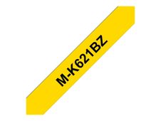 Brother MK621BZ - Ruban d'étiquettes papier auto-adhésives - 1 rouleau (9 mm x 8 m) - fond noir écriture jaune