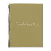 Notebook ECO EMOTIONS, carton recyclé, A4, quadrillage 5x5 mm, 80 feuilles de 1 couleur, Miquelrius, Vert.