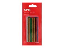 APLI kids - 12 bâtons de colle pour pistolet à colle - couleurs pailletées