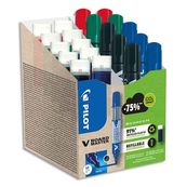 Pilot V BOARD MASTER - Pack de 10 marqueurs effaçables couleurs assorties + 10 recharges