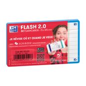 Oxford FLASH 2.0 - Pack de 32 cartes - A7 - ligné - turquoise