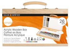 Daler-Rowney - Valisette en bois avec peintures acryliques