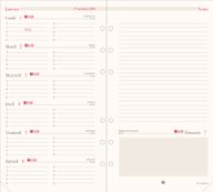 Oberthur - Recharge pour organiseur - 1 semaine par page et 1 page de notes - 9,5 x 19,5 cm