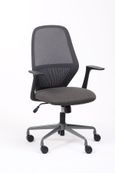 Fauteuil de bureau TIME - accoudoirs fixes noir - gris foncé