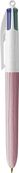 BIC 4 Couleurs WOOD - Stylo à bille 4 couleurs - corps rose