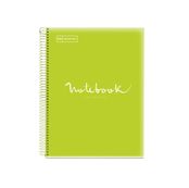 Notebook Emotions, couverture souple, A4 lignes horizontales 7 mm, 120 feuilles de 5 couleurs, Miquelrius, Lime.