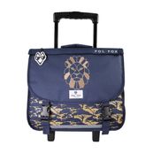 Cartable a roulettes 38 cm Lion- 2 compartiments- marine-  Pol Fox