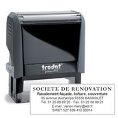 Tampon personnalisé avec 7 lignes - zone d'impression 70 x 25 mm - Trodat Printy 4915 gris