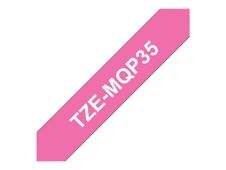 Brother TZeMQP35 - Ruban d'étiquettes auto-adhésives - 1 rouleau (12 mm x 5 m) - fond rose écriture blanche - mat
