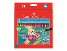 Faber-Castell - 24 Crayons de couleur aquarellables + 1 pinceau