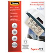 Fellowes - 100 pochettes de plastification A4 (216 x 303 mm) - 125 microns - brillantes 
