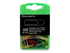 Exacompta - 100 Trombones attaches-lettres - 25 mm - couleurs assorties