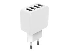 BigBen - adaptateur secteur - 4 x USB-A - blanc