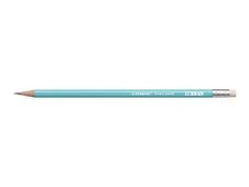 STABILO - Crayon à papier - HB - bleu pastel - embout gomme