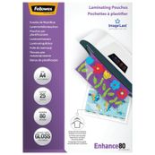 Fellowes - 25 pochettes de plastification A4 (216 x 303 mm) - 80 microns - brillantes 