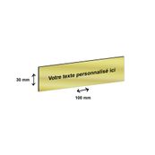 Plaque boîte à lettres personnalisée avec votre texte - 100 x 30 mm - dorée - adhésivée prête à poser