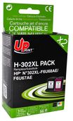 Cartouche compatible HP 302XL - pack de 2 - noir, cyan, magenta, jaune - Uprint
