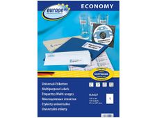 Europe100 - 100 Étiquettes multi-usages blanches - 210 x 297 mm - réf ELA027