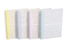 Oxford Floral - Carnet de notes à spirale - B5 - 120 pages - petits carreaux