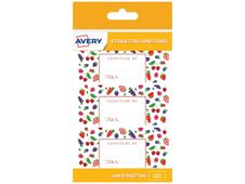 Avery - 20 Étiquettes rondes confiture fruits rouges - diamètre 47,5 mm