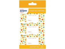 Avery - 20 Étiquettes rondes confiture fruits jaunes - diamètre 47,5 mm