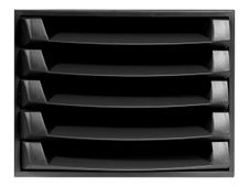 Exacompta The Box - Module de classement 5 tiroirs - noir