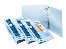 Exacompta Kreacover - Classeur à anneaux personnalisable - Dos 34 mm - A4 Maxi - blanc - 3 pochettes extérieures