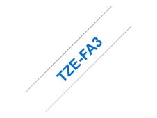 Brother TZeFA3 - Ruban d'étiquettes textile auto-adhésives - 1 rouleau (12 mm x 3 m) - fond blanc écriture bleu