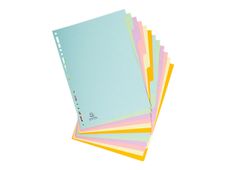 Exacompta Forever - Intercalaire 12 positions - A4 - carte recyclée couleurs pastel