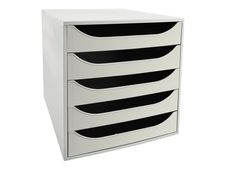 Exacompta Ecobox - Module de classement 5 tiroirs - gris