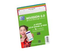 Oxford REVISION 2.0 - Pack de 32 Fiches Bristol Scribzee - 14,8 x 21 cm - petits carreaux - perforées - jaune