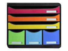 Exacompta Store-Box - Module de classement à l'italienne 6 tiroirs - arlequin