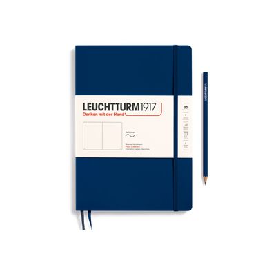 4004117468322-Leuchtturm1917 - Carnet de notes souple - composition B5 - uni - bleu marine-Avant-0