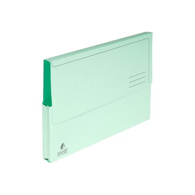 3130632479732-Exacompta Super 210 - 18 Paquets de 10 Chemises poche - vert clair-Angle gauche-1