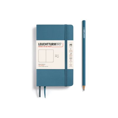 4004117610905-Leuchtturm1917 - Carnet de notes souple A6 - uni - bleu acier-Avant-0