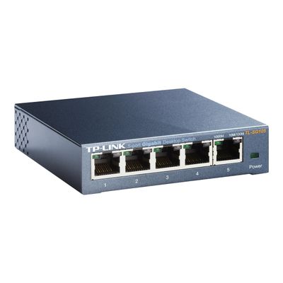 6935364083519-TP-Link TL-SG105  - Switch de bureau 5 ports Gigabit - Boîtier métal-Angle gauche-2