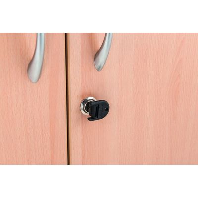 2012348123776-Armoire basse IDRA/DUAL - H72 x L80 x P47 - 2 portes - Corps blanc - Dessus et portes imitation Merisie--2