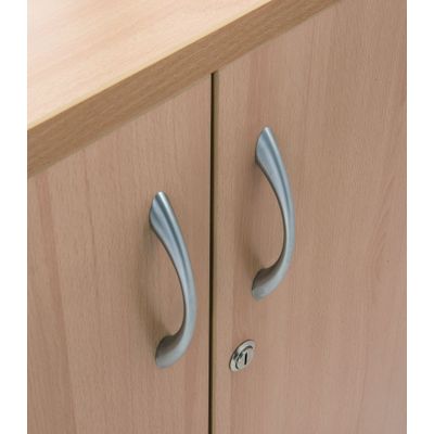 2012348123776-Armoire basse IDRA/DUAL - H72 x L80 x P47 - 2 portes - Corps blanc - Dessus et portes imitation Merisie--1